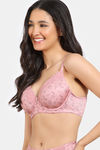 Zivame Rose Blush Vows Padded Wired 3/4Th Coverage Lace Bra - Rose Tan — thumbnail 3